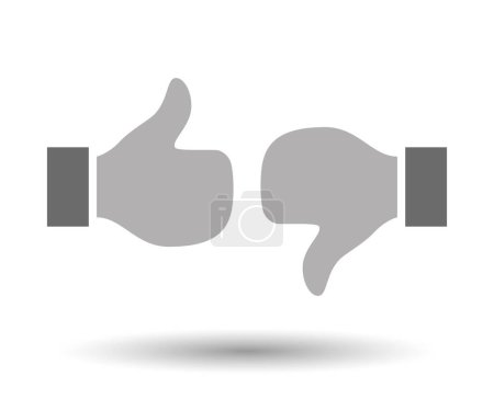 Photo for Like and dislike icons. Thumbs up and thumbs down icons isolated on white. Vector illustration - Royalty Free Image