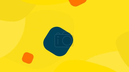 Abstract yellow background with orange and navy blue shapes. Hand drawing. High quality photo