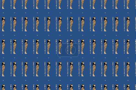 Ilustración de Antiguo Egipto patrón sin costuras. Tallados jeroglíficos en las paredes exteriores de un antiguo patrón egipcio. Murales del Antiguo Egipto. Grunge Egipto fondo sin fisuras. Patrón de dioses y faraones egipcios - Imagen libre de derechos
