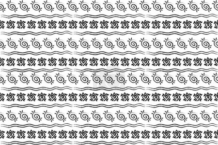 Ilustración de Ikat patrón popular geométrico ornamento étnico oriental vector diseño étnico azteca estilo tribal sin costuras fondo patrón africano indio escandinavo mexicano fondo de pantalla ropa batik. - Imagen libre de derechos