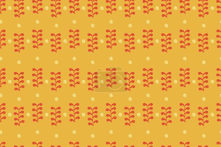 Ilustración de Luxury goldish nature yellow background vector. Hand drawn outline design. Floral wallpaper pattern. Golden daphne plant line arts. Arabic and Turkish style fabric design. Vector illustration. - Imagen libre de derechos