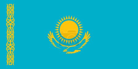 Téléchargez les illustrations : Drapeau national du Kazakhstan qui peut être utilisé pour célébrer les fêtes nationales. Illustration vectorielle - en licence libre de droit