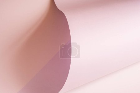 Large sheet of paper with shadow. Pink shade. Illustration.