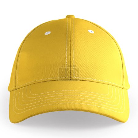 Téléchargez les photos : Un vide, Front View Chapeau de sport élégant Mockup en couleur jaune Empire, pour aider votre conception plus facile et plus belle. - en image libre de droit