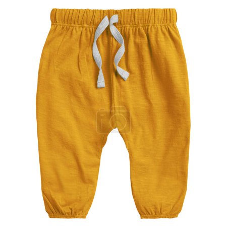 Foto de Con solo unos pocos clics, puedes visualizar tus diseños en Wonderful Baby Trouser Mockup In Gold Fusion Color - Imagen libre de derechos