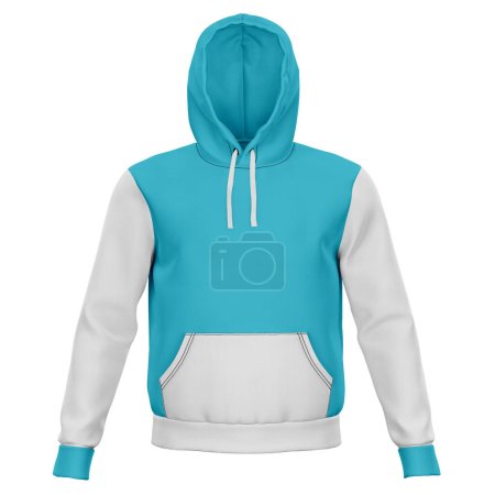 Photo for Instantly create beautiful images for your designs, with this Front View Stylish Sport Hoodie Mockup In Silverpine Cyan Color - Royalty Free Image