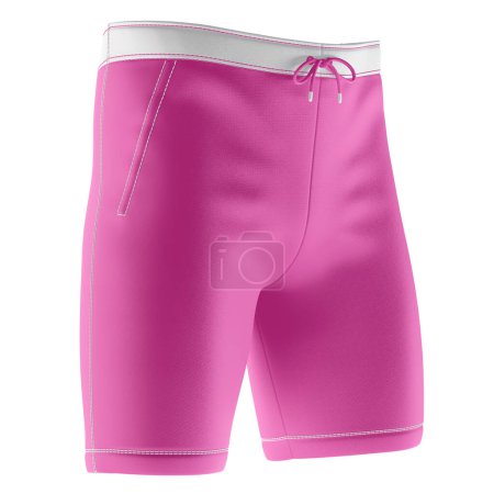 Foto de Una vista lateral en blanco Impresionante Mens Short Mockup en Shell color rosa, para mostrar sus diseños como un profesional del diseño gráfico - Imagen libre de derechos