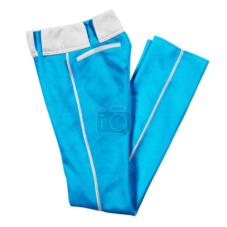 Verwenden Sie diese gefaltete Ansicht verführerische Baseball Long Pants Mock Up In Peacock Blue Color, ist eine einfache und stilvolle Möglichkeit, Ihre Designs zu präsentieren