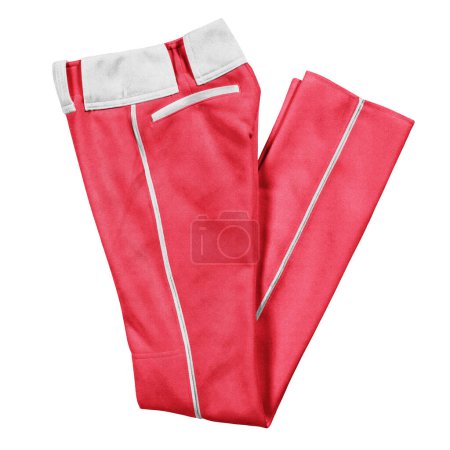 Verwenden Sie diese gefaltete Ansicht verführerische Baseball Long Pants Mock Up In Geranium Pink Farbe, ist eine einfache und stilvolle Möglichkeit, um Ihre Designs zu präsentieren