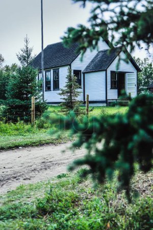 Foto de Alberta, Canadá - 22 de agosto de 2023. Alberta 's Ukrainian Cultural Heritage Casa de pueblo - Imagen libre de derechos