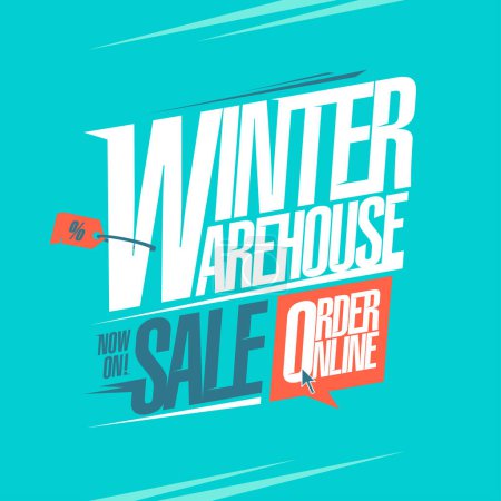Ilustración de Venta de almacén de invierno, comprar online, vector venta web banner template - Imagen libre de derechos