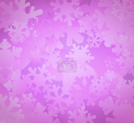Ilustración de Invierno vector fondo rosa con copos de nieve surtidos - Imagen libre de derechos