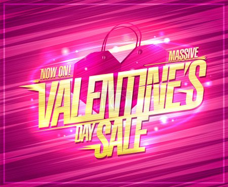 Ilustración de Massive Valentine's day sale vector banner or flyer design concept - Imagen libre de derechos
