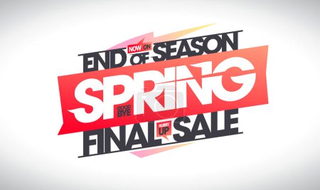Téléchargez les illustrations : End of season, spring final sale vector poster or web banner template - en licence libre de droit