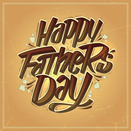 Photo for Happy Father's day card mockup with vector hand drawn lettering - Royalty Free Image