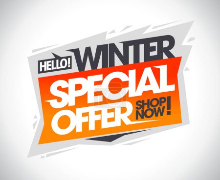 Illustration for Winter special offer, shop now, sale vector flyer template - Royalty Free Image
