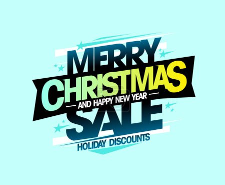 Illustration for Merry Christmas sale, holiday discounts vector flyer template - Royalty Free Image