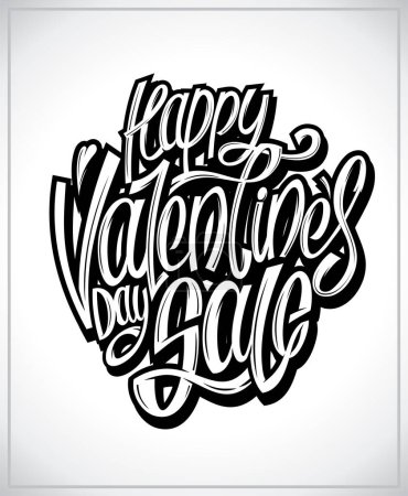Ilustración de Feliz día de San Valentín venta de letras banner, concepto de cartel de publicidad de vacaciones
---- - Imagen libre de derechos