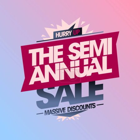 Illustration for Semi-annual sale massive discounts vector web banner template - Royalty Free Image