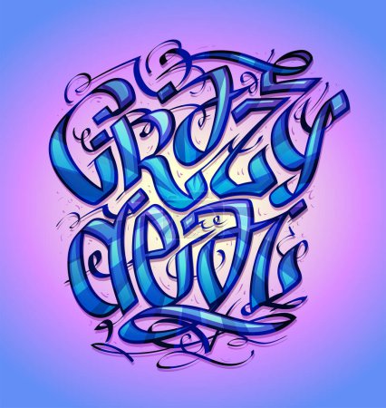 Illustration for Crazy deal banner with hand drawn calligraphy fancy lettering - Royalty Free Image
