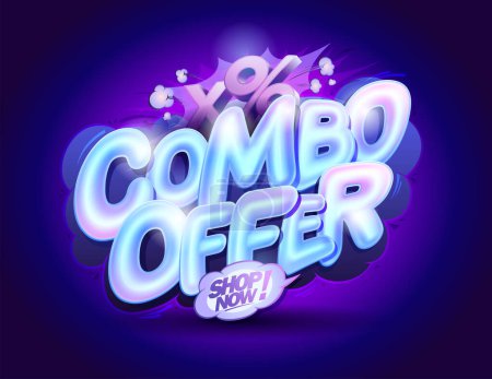 Combo offer banner template with glossy lettering