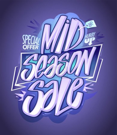 Foto de Oferta especial venta a mitad de temporada, banner web vectorial o plantilla de letras de póster - Imagen libre de derechos