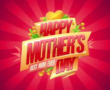 Foto de Plantilla de diseño vectorial feliz tarjeta del día de la madre - Imagen libre de derechos