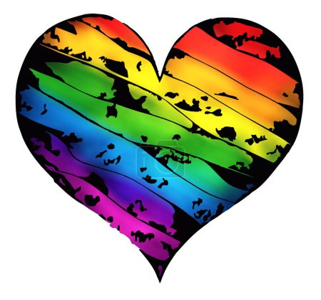 Téléchargez les photos : Heart in the colors of the LGBTQ rainbow flag. Symbol of equality, love, tolerance. - en image libre de droit