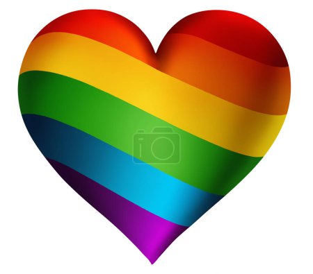 Foto de Heart in the colors of the LGBTQ rainbow flag. Symbol of equality, love, tolerance. - Imagen libre de derechos