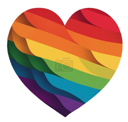 Foto de Heart in the colors of the LGBTQ rainbow flag. Symbol of equality, love, tolerance. - Imagen libre de derechos