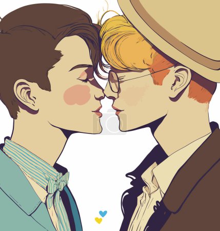 Téléchargez les photos : Two gay men kissing. LGBTQ manifesto. Respect, tolerance, equality. - en image libre de droit