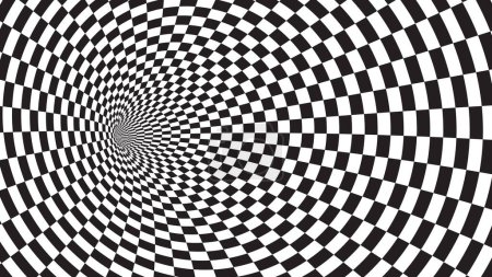 Photo for Black and white tunnel. optical illusion. - Royalty Free Image