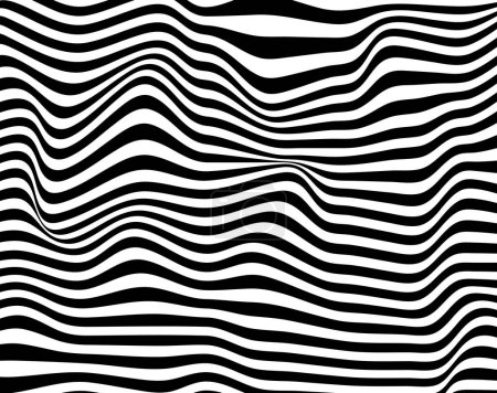Téléchargez les photos : Illusion optique en noir et blanc. Lignes abstraites - en image libre de droit