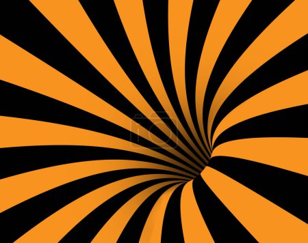 Foto de Túnel negro y naranja. ilusión óptica. - Imagen libre de derechos