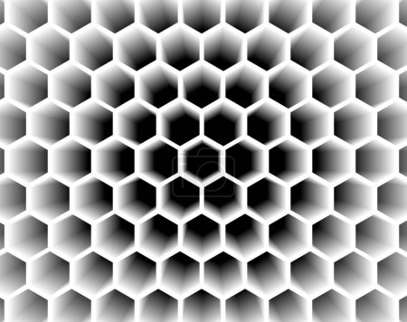 Téléchargez les photos : Abstrait en nid d'abeille noir et blanc. illusion d'optique - en image libre de droit