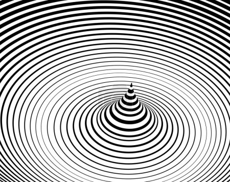 Photo for Black and white optical illusion. Abstract lines - Royalty Free Image