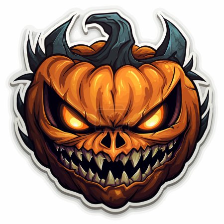 Photo for Scary jack o lantern. Halloween illustration - Royalty Free Image