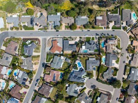 Luftaufnahme eines Hauses in La Mesa City in San Diego, Kalifornien, USA