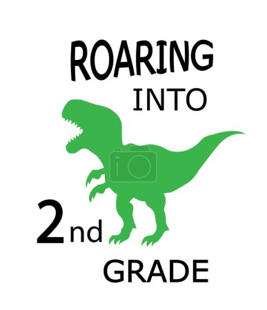 Illustration for Vector illustration of a roaring t-rex 2nd grade - Royalty Free Image