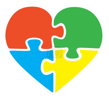 Illustration for Vector illustration of Autism awareness heart - Royalty Free Image