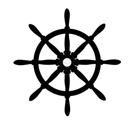 vector illustration of a ship wheel