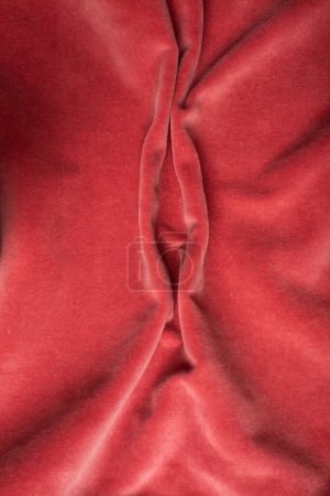 Téléchargez les photos : Pink soft fabric shaped as female genital organs, vulva and labia, vagina concept. High quality photo - en image libre de droit