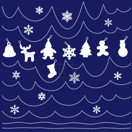 Téléchargez les illustrations : Matériel de décoration de Noël simple et mignon, - en licence libre de droit