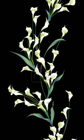 Illustration for Seamless pattern in beautiful calla lily, - Royalty Free Image