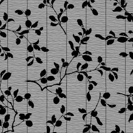 Illustration for Japanese botanical seamless pattern, - Royalty Free Image