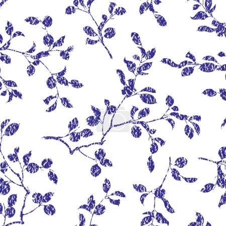 Illustration for Japanese botanical seamless pattern, - Royalty Free Image