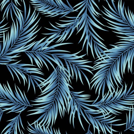 Illustration for Vector seamless pattern of beautiful fern leaves, - Royalty Free Image