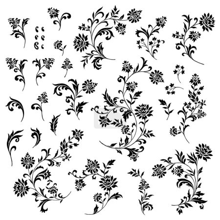 Illustration for Sarasa pattern production material collection, - Royalty Free Image