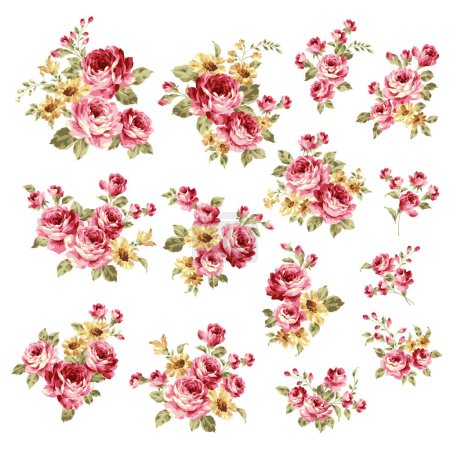 Téléchargez les illustrations : Une collection de matériaux roses idéale pour le design textile, - en licence libre de droit