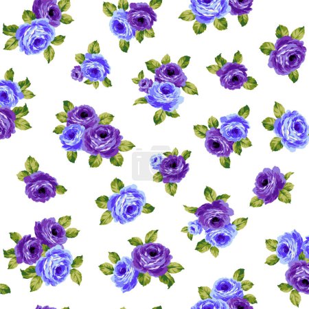 Illustration for Beautiful and cute rose seamless pattern, - Royalty Free Image